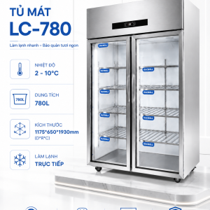 Tủ mát trực tiếp không sấy kính LC-780