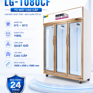 Tủ mát trưng bày quạt gió sấy kính LG-1080CF