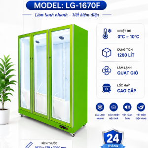 Tủ mát 3 cánh xanh OUCBOLL LG-1670F