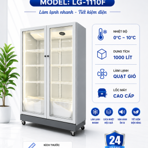 Tủ mát 2 cánh trắng xám LG-1110F