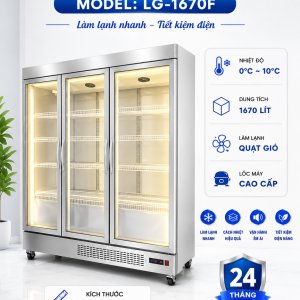 Tủ mát 3 cánh Trắng Xám OUCBOLL LG-1670F