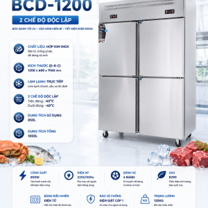 Tủ Đông 4 cánh OUCBOLL -40°C BCD-1200Q