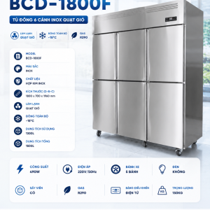 Tủ bếp 6 cánh inox Quạt Gió BCD -1800F