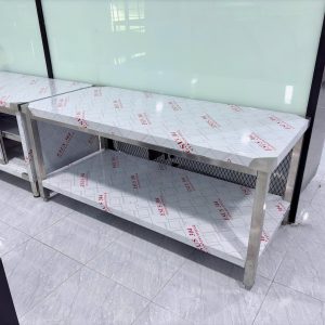 Bàn Inox 2 Tầng Công Nghiệp 1M2