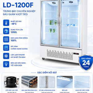 Tủ đông trưng bày cao cấp LD-1200F
